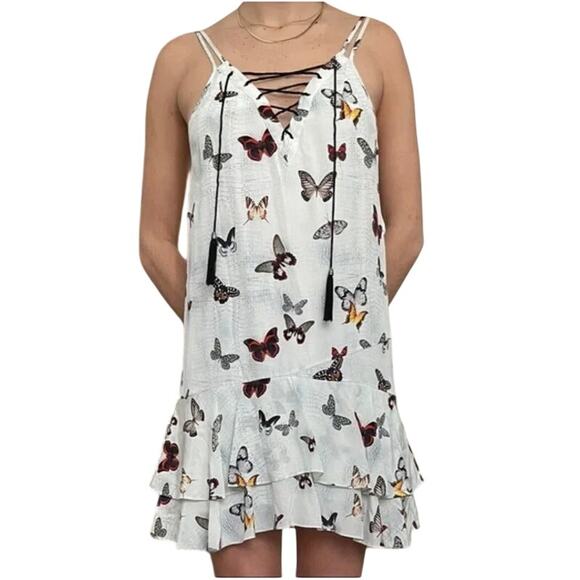 The Kooples Dresses & Skirts - The Kooples Butterfly Print Silk Mini Dress – Size XL